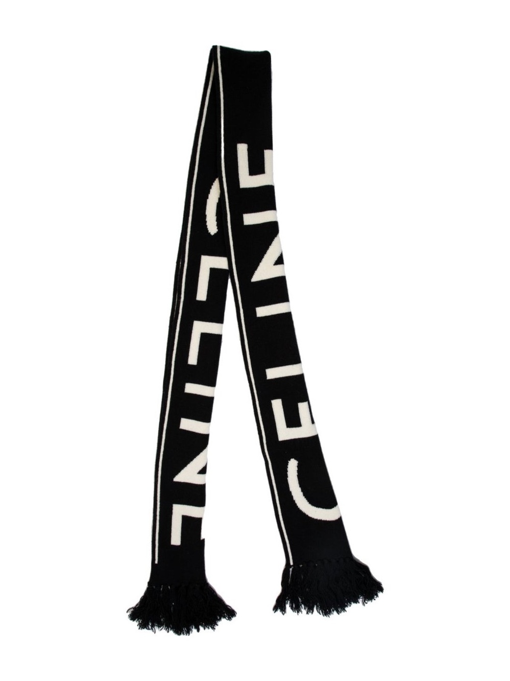 Black and White Unisex Knit Scarf